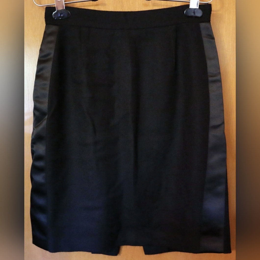 Vtg 00s Bcbgmaxazria Black Wool Pencil Skirt - Size 2 - Bcbg Max Azria